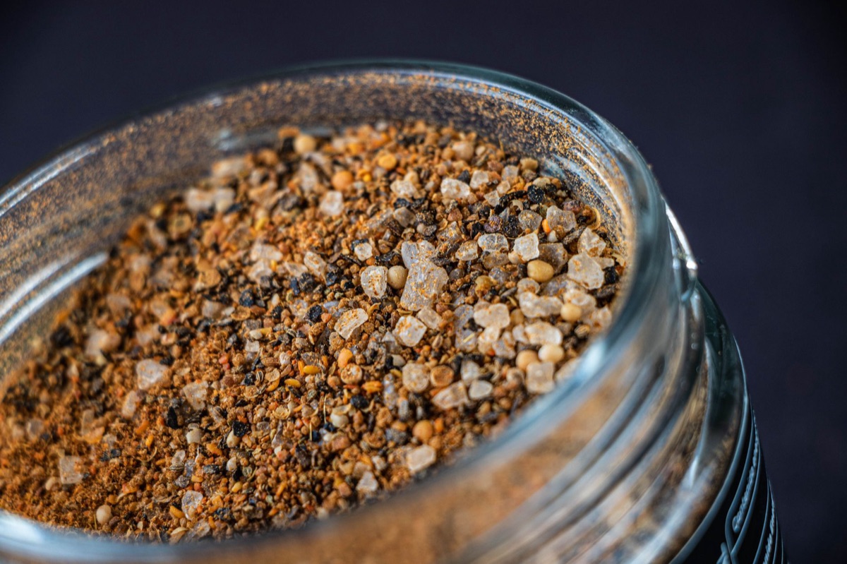 White powder in clear container