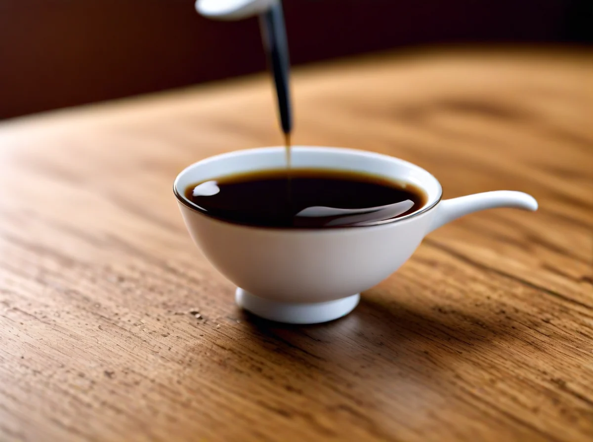 Espressoschuss aus der Maschine extrahiert und in den Becher fließt.