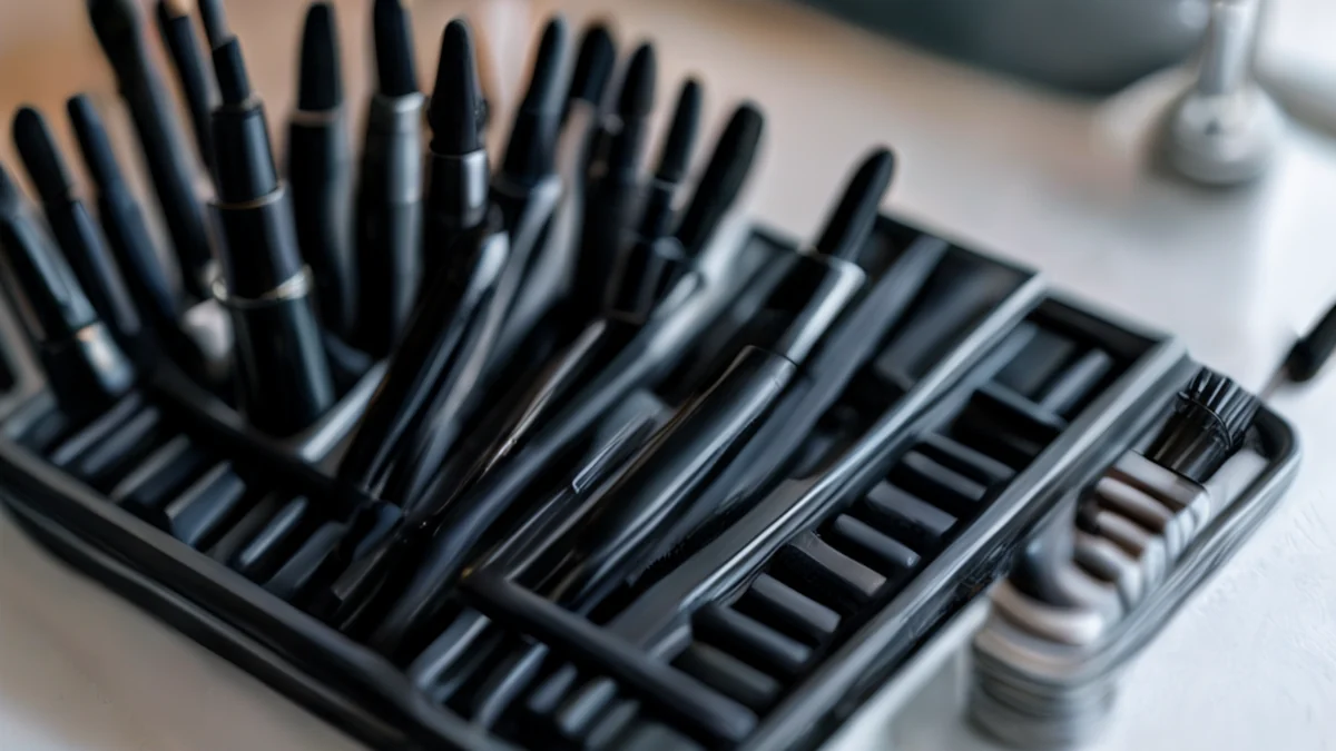 Augen definieren und Volumen hinzufügen: Kajal- und Mascara-Set.